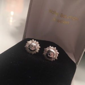 Artisan sterling silver sun-shaped earrings